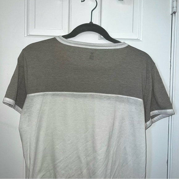 PACSUN ME TO WE tshirt short sleeve top, baseball tee, striped gray white - Picture 6 of 8